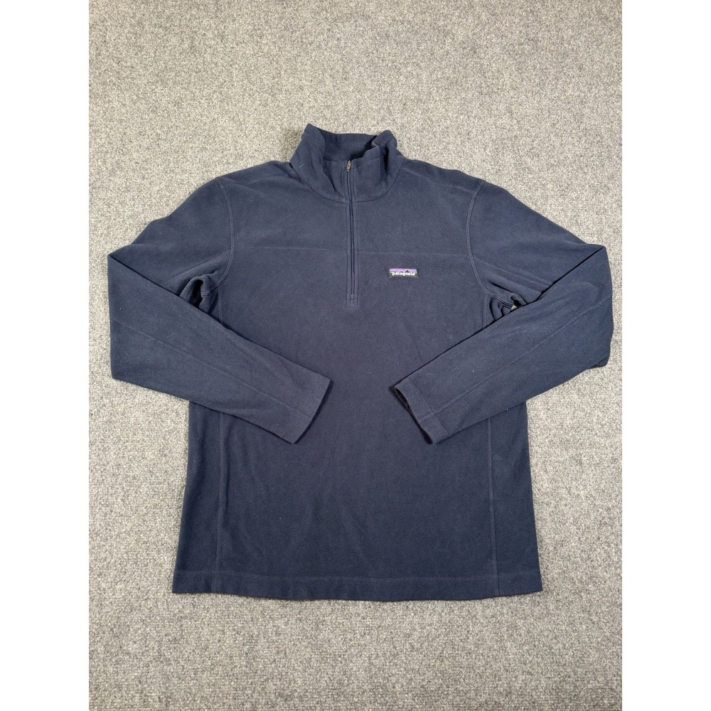 Patagonia Micro D 1/4 Zip Fleece Pullover Mens Medium Blue Lightweight Warm EUC